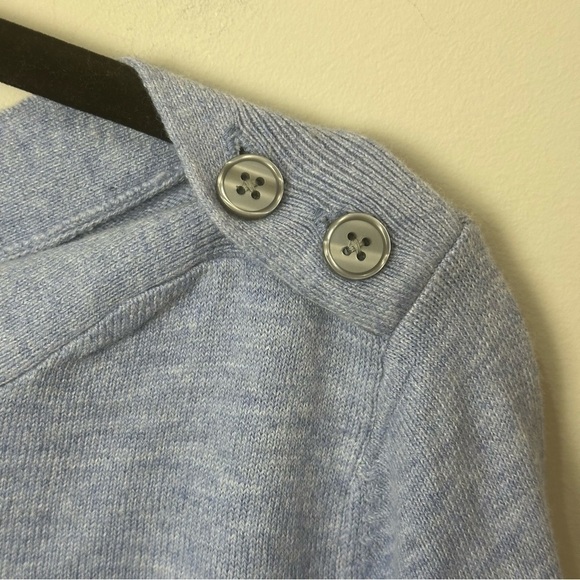 Loft Shoulder Button Knit Top Boat Neckline Heathered Lavendar - Picture 6 of 8